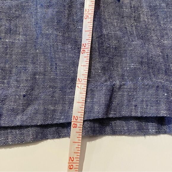 Cynthia Rowley 100% Linen Chambray Blue Sleeveless Romper Women's Size 6 - Picture 13 of 15